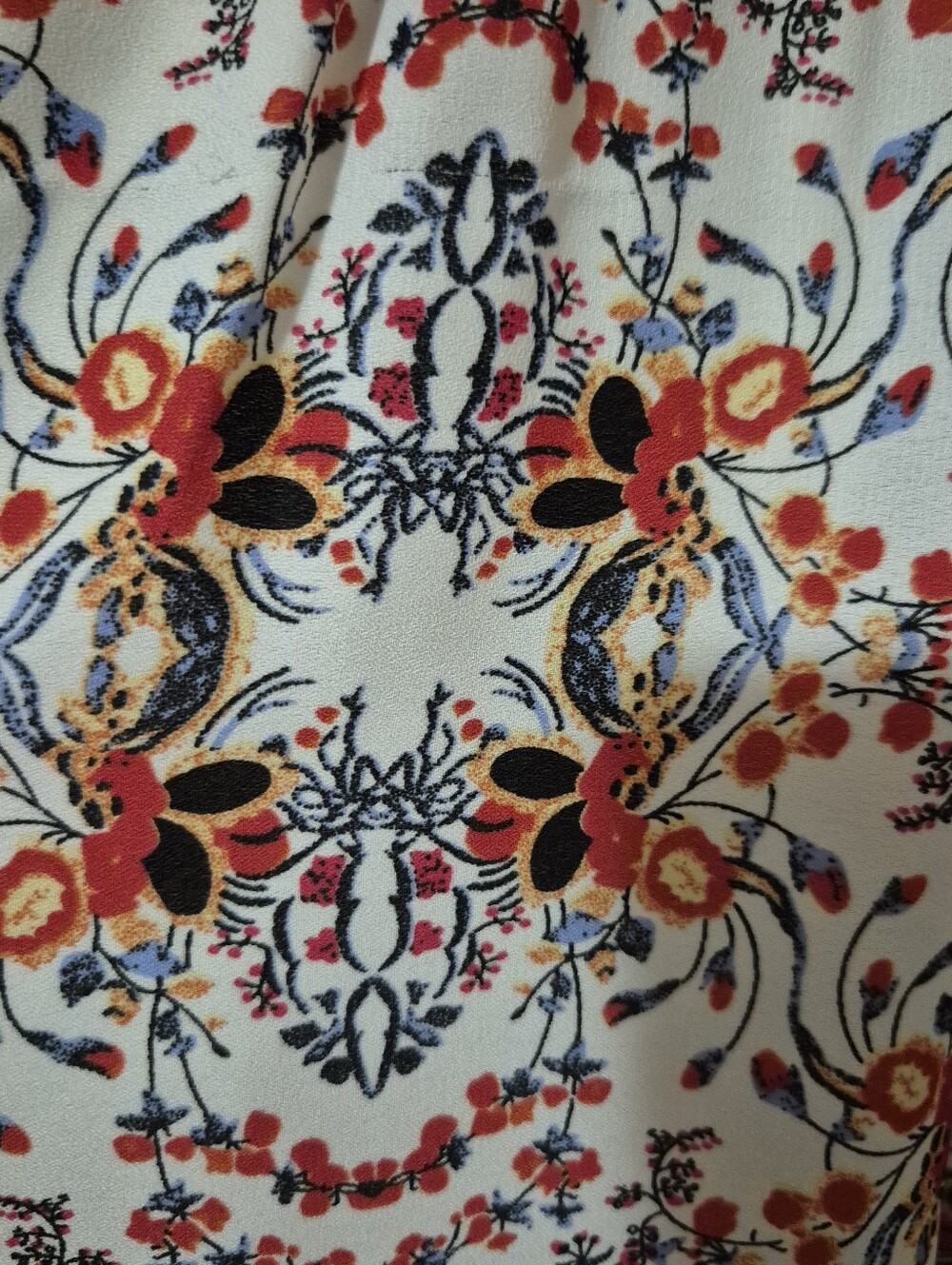 Nwt Max Studio Floral Print Midi Dress In White, Red & Blue...Size:Xl — image 8 of 8